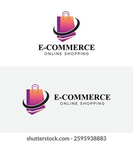 ECommerce logo design. Online Shopping Vector logo design. 