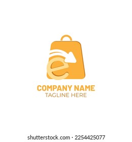 Diseño del logotipo de Ecommerce. Idea y concepto del logotipo de Vector Online Shop. Logo vector para ecommerce, venta, descuento o elemento web de tienda