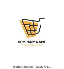 E-Commerce-Logo-Design. Vector Online Shop Logo Idee und Konzept. Vektorlogo für E-Commerce-, Verkaufs-, Rabatt- oder Speicher-Webelement