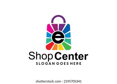 eCommerce logo, e-commerce E letter logo design, letter e, company e logo design, Online shop logo ecommerce design Vector, professional online store, symbol, icon, monogram, logos, log, template