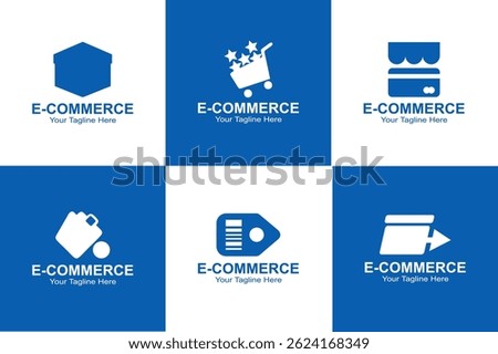 E-commerce logo for online shops and digital marketplaces. Clean vector design ideal for websites, apps, and packaging. Royalty free commercial license.