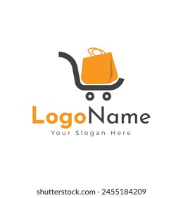 Ecommerce logo, Shopping cart logo and shopping bags logo vector
