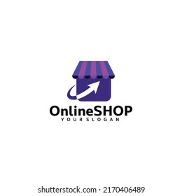 E-commerce logo template. Tablet store and shopping bag vector design. Digital market illustration