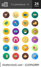 Ecommerce Long Shadow Icons