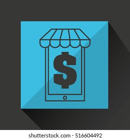 e-commerce market store money vector illustration eps 10