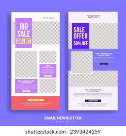 ecommerce marketing Email Newsletter template and website landing page suitable for web ui interface design