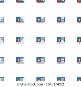 eCommerce marketing icon pattern seamless isolated on white background. Editable flat eCommerce marketing icon. eCommerce marketing icon pattern for web and mobile.