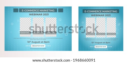 Ecommerce marketing live webinar banner invitation and social media post template. Business webinar invitation design. Vector EPS 10