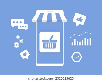 eCommerce marketplace business sales growth concept. Increase revenue and profitability with online marketplace shop