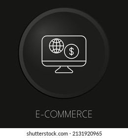E-Commerce minimale Vektorgrafik Symbol auf 3D-Schaltfläche einzeln auf schwarzem Hintergrund. Premium-Vektorgrafik.