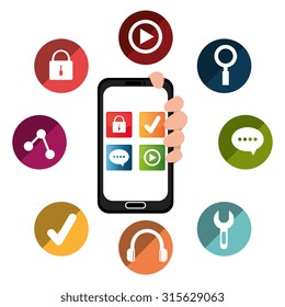 Ecommerce and mobile market applications design, vector illustration
