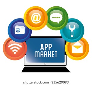 Ecommerce and mobile market applications design, vector illustration