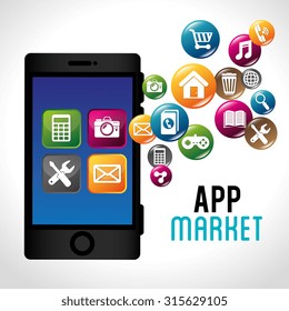 Ecommerce and mobile market applications design, vector illustration