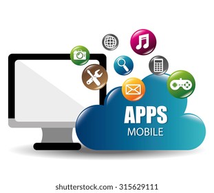 Ecommerce and mobile market applications design, vector illustration