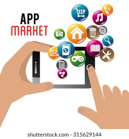 Ecommerce and mobile market applications design, vector illustration