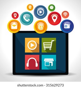 Ecommerce and mobile market applications design, vector illustration