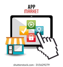 Ecommerce and mobile market applications design, vector illustration