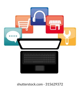 Ecommerce and mobile market applications design, vector illustration