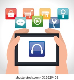 Ecommerce and mobile market applications design, vector illustration