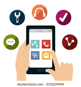 Ecommerce and mobile market applications design, vector illustration