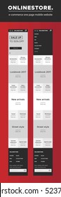 E-commerce mobile website design template. Flat and simple design ux/ui kit for for onlineshop