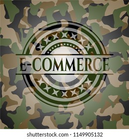 e-commerce on camo texture