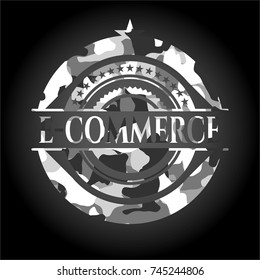 e-commerce on grey camo pattern