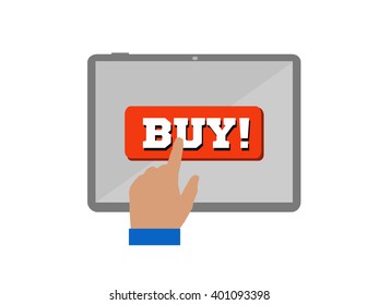 e-commerce, online business, web, shop, on the tablet buttons "buy"