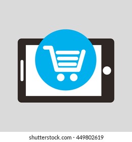 ecommerce online buy business technology isolated, vector illustration