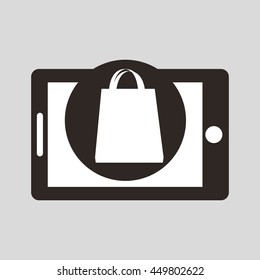 ecommerce online buy business technology isolated, vector illustration