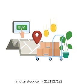 e-commerce and online delivery concept.