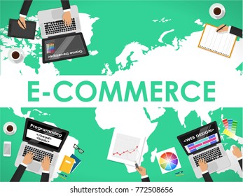 E-Commerce Online Networking Technology Marketing Business Concept