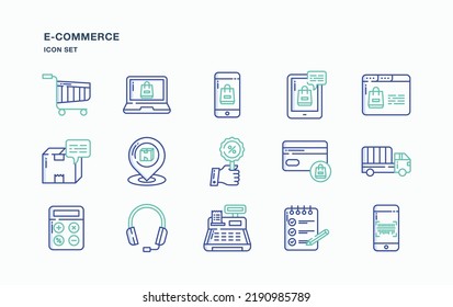 E-Commerce and online sale icon set