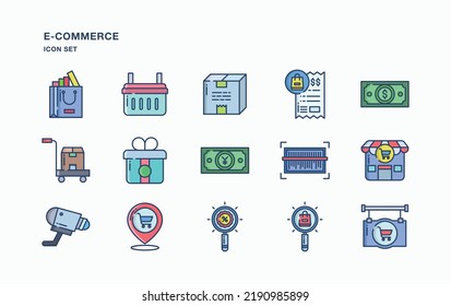 E-Commerce and online sale icon set