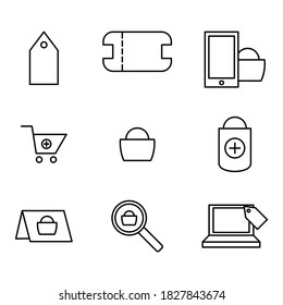 ecommerce online set icon design