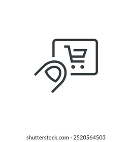 Ecommerce online shopping buy click icon, vector illustration