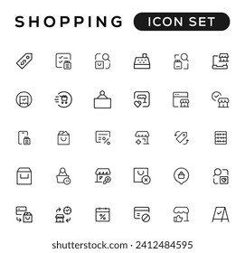 E-commerce, online shopping and delivery elements - minimal thin line web icon set. Outline icons collection. Simple vector illustration.