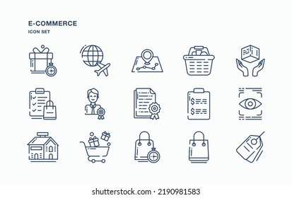 E-Commerce  and online shopping icon set