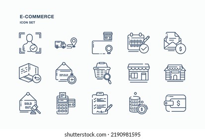 E-Commerce  and online shopping icon set