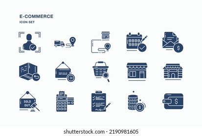 E-Commerce y conjunto de iconos de compras en línea