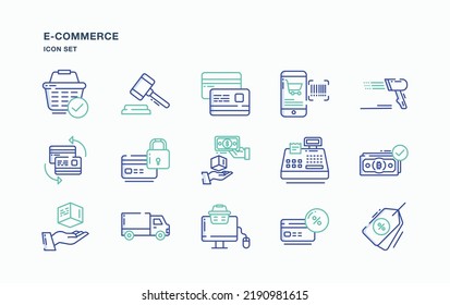 E-Commerce  and online shopping icon set