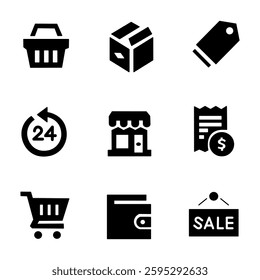 E-commerce online shopping icon set