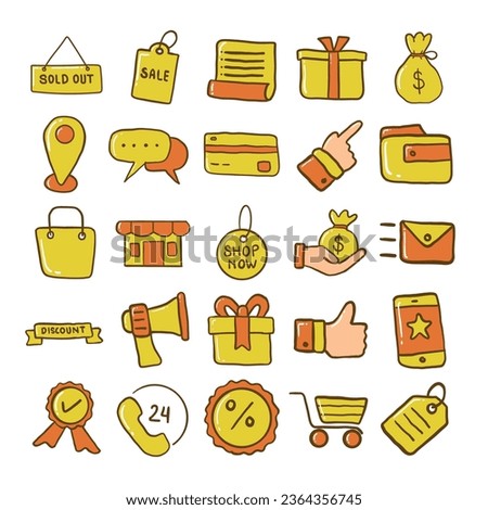 Ecommerce online shopping icon set, e-commerce online shop icon collection