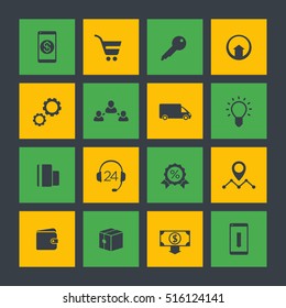 E-commerce, online shopping icons, pictograms for  web