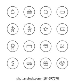 E-commerce and online shopping icons vector