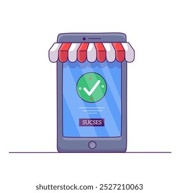 E-commerce online shopping. online shop success illustration vector icon. transaction online illustration.