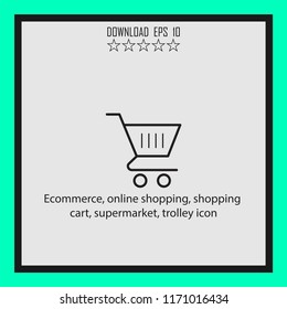 Ecommerce, online shopping, trolley icon  vector icon