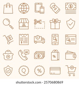 E-COMMERCE AND ONLINE SITE ICON SET