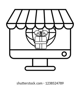 ecommerce online store cartoon