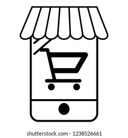 ecommerce online store cartoon